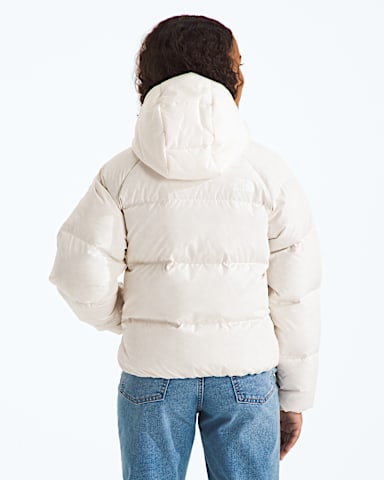 Girls North Down Hooded Jacket TNF White Dune BACK