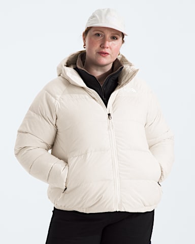 Womens Plus Hydrenalite Down Hoodie TNF White Dune Main