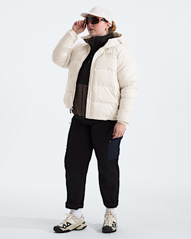 Womens Plus Hydrenalite Down Hoodie TNF White Dune HERO2