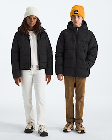 Boys Girls Frost Fall Hooded Jacket TNF TNF Black HERO