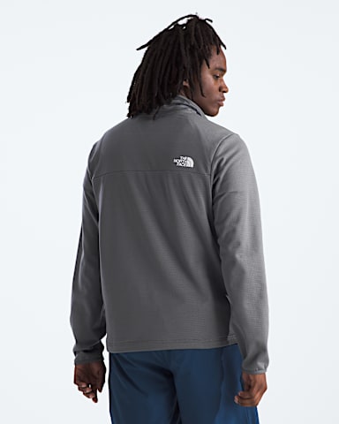 Mens Cedar Trail Grid Fleece Zip TNF Smoked Pearl BACK