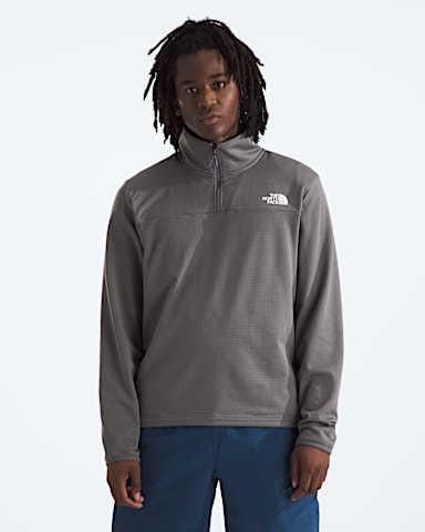 Mens Cedar Trail Grid Fleece Zip TNF Smoked Pearl Main