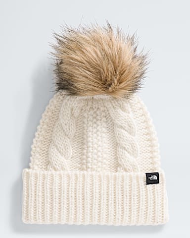 Kids Oh Mega Fur Pom Beanie TNF White Dune HERO