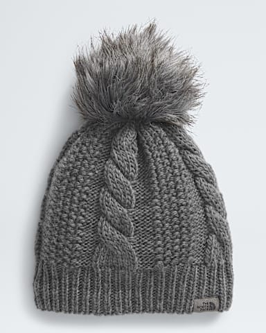 Tuque double pompon Oh Mega Fur pour femmes TNF Bruyere Gris Moyen TNF HERO