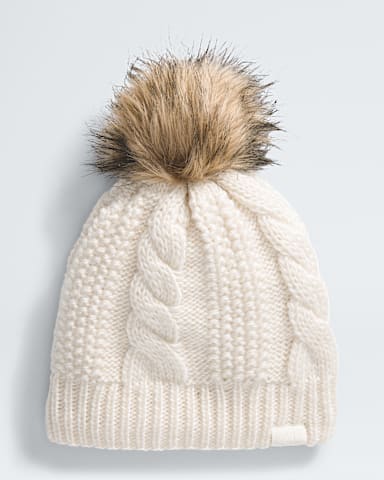 Womens Oh Mega Fur Pom Lined Beanie TNF White Dune HERO