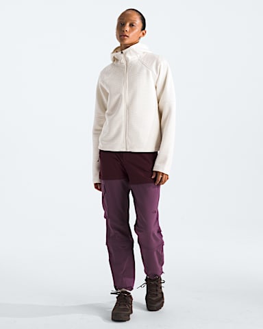 Womens DOTKNIT Thermal FullZip Hoodie TNF White Dune HERO2