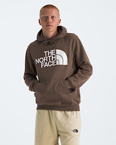 Mens Half Dome Pullover Hoodie TNF Smokey BrownTNF White Main