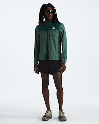 Mens Higher Run Wind Jacket TNF Duck GreenDeep Nori HERO2