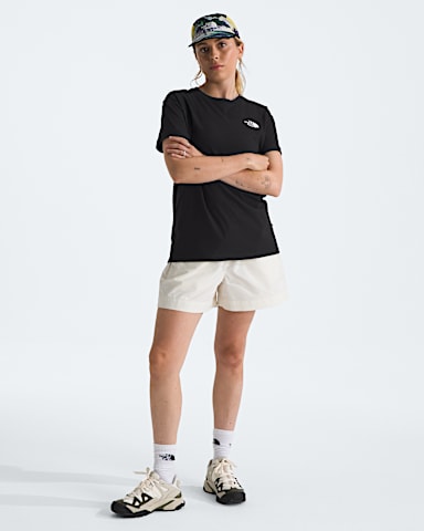 Womens Evolution Box NSE Relaxed ShortSleeve Tee TNF TNF BlackTNF White HERO2