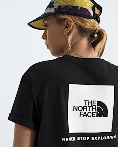 Womens Evolution Box NSE Relaxed ShortSleeve Tee TNF TNF BlackTNF White HERO3