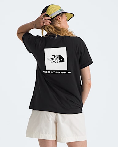 Womens Evolution Box NSE Relaxed ShortSleeve Tee TNF TNF BlackTNF White Main