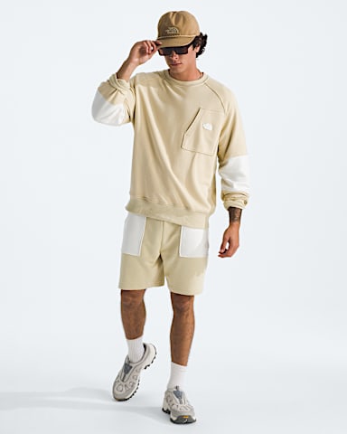 Mens Terry Relaxed Crew TNF Gravel HERO2