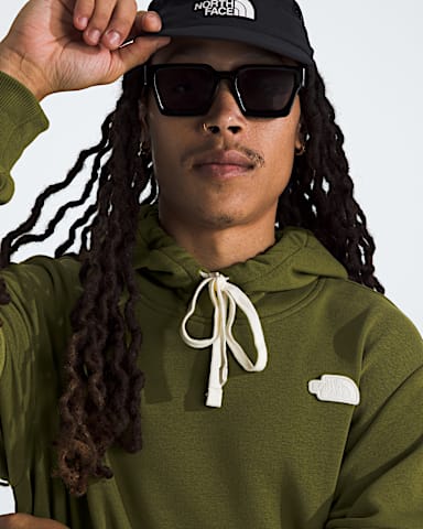 Mens Terry Relaxed Hoodie TNF Forest Olive HERO3