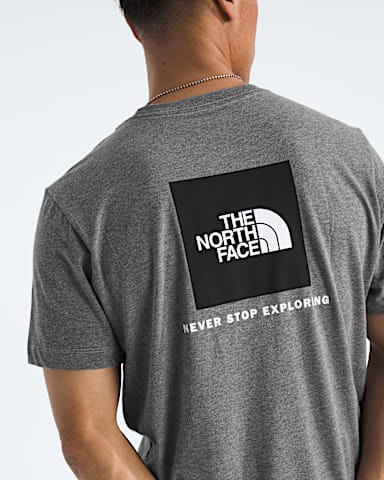 Mens Evolution Box NSE Regular ShortSleeve Tee TNF TNF Mid Grey Heather HERO3
