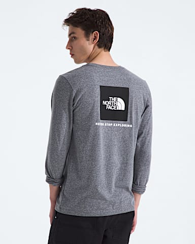 Mens Evolution Box NSE Regular LongSleeve Tee TNF TNF Mid Grey Heather Main