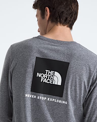 Mens Evolution Box NSE Regular LongSleeve Tee TNF TNF Mid Grey Heather HERO3