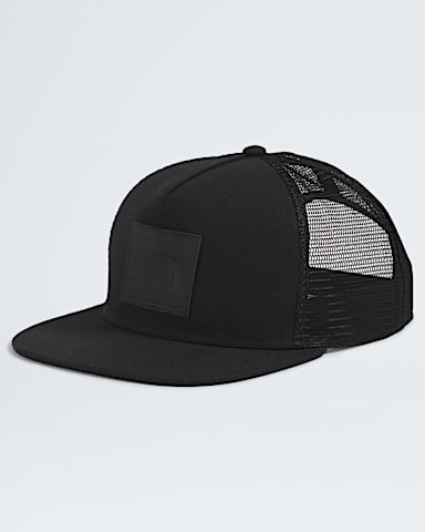 Half Dome Trucker Hat TNF TNF BlackLeather Patch HERO