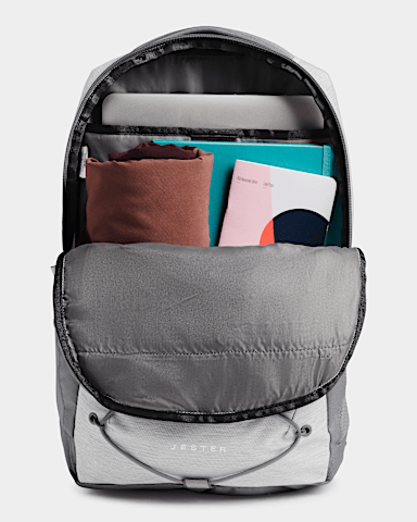 Womens Jester Backpack  27L TNF TNF White Metallic MelangeMid Grey INT