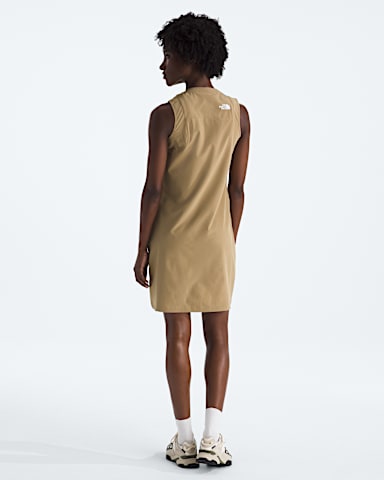 Womens Packable Dress TNF Kelp Tan BACK