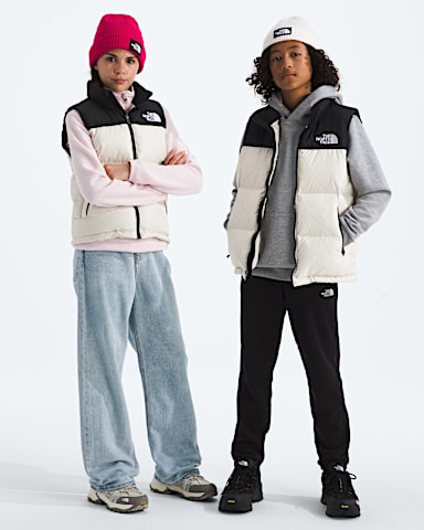 Gilet 1996 Retro Nuptse pour garons et filles TNF Dune Blanche HERO
