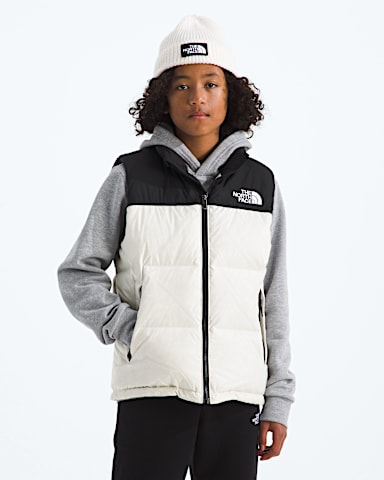 Gilet 1996 Retro Nuptse pour garons et filles TNF Dune Blanche HERO3