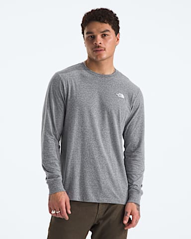 Mens Evolution Simple Dome Regular LongSleeve Tee TNF TNF Mid Grey Heather Main