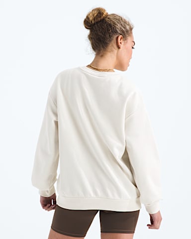 Womens Evolution Simple Dome Oversize Crew TNF White Dune BACK