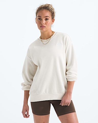 Womens Evolution Simple Dome Oversize Crew TNF White Dune HERO