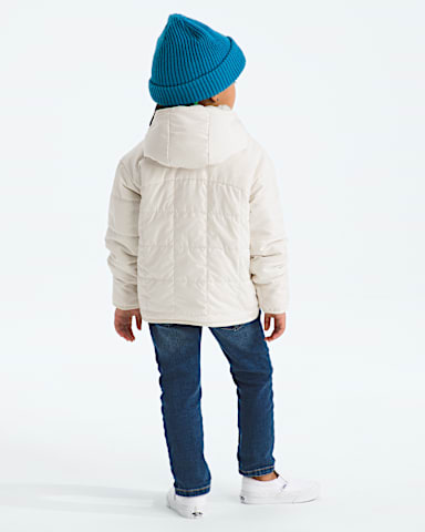 Kids Girls Reversible Shasta FullZip Hooded Jacket TNF White Dune BACK