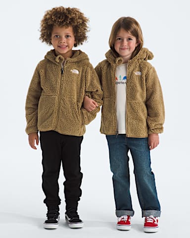 Chandail capuche Campshire avec fermeture clair pour enfants TNF Brun Teddy HERO