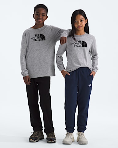 Boys Girls Evolution Half Dome LongSleeve Tee TNF TNF Pale Grey Heather Main