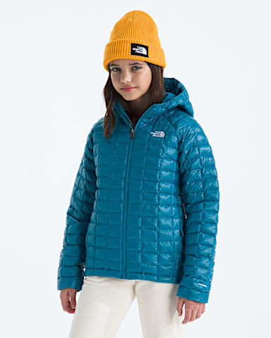 Boys Girls THERMOBALL Hooded Jacket TNF Dusk Blue HERO3
