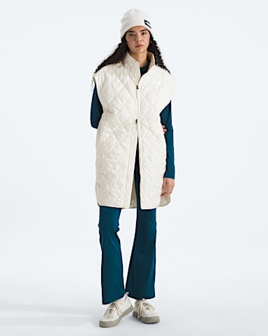 Womens Diamond Peak Insulated Vest TNF White Dune HERO2