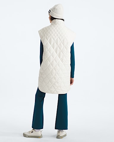 Womens Diamond Peak Insulated Vest TNF White Dune BACK