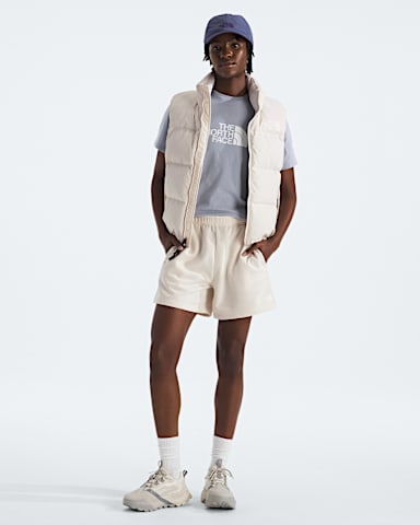 Womens Evolution Simple Dome Regular Shorts TNF White Dune HERO2