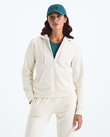 Womens Evolution Simple Dome Regular FullZip Hoodie TNF White Dune Main