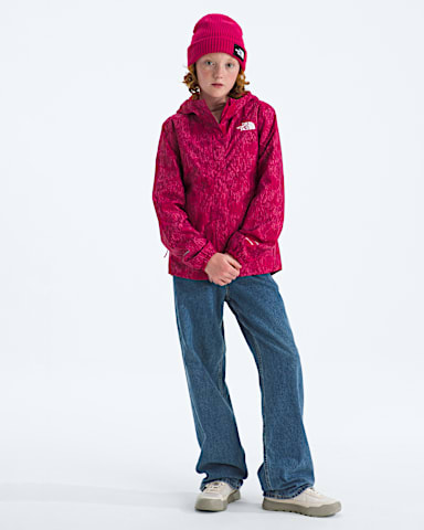 Girls Antora Rain JacketPrint TNF Lali Guran Regenerative HERO2