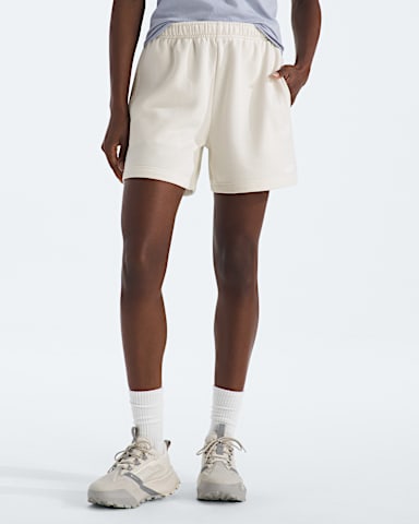 Womens Evolution Simple Dome Regular Shorts TNF White Dune Main