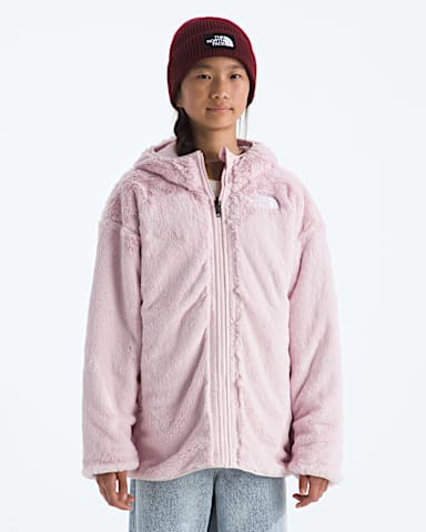 Girls Reversible Shasta Short Parka TNF Pale Blossom HEROREV