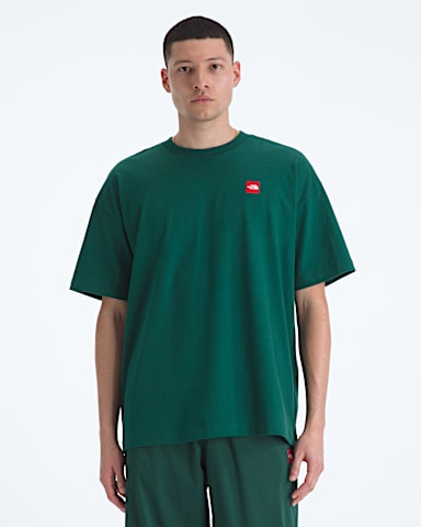 Mens TNF Red Box ShortSleeve Tee TNF Hunter Green Main