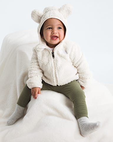 Chandail capuche Campshire avec fermeture clair pour bb TNF Dune Blanche HERO