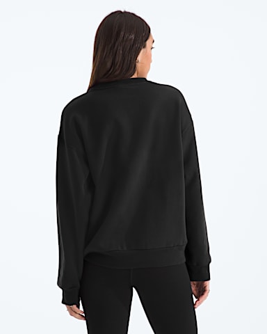 Womens Evolution Simple Dome Oversize Crew TNF TNF Black BACK