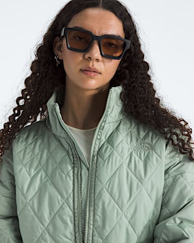Womens Diamond Peak Insulated Jacket TNF Slate Moss HERO3