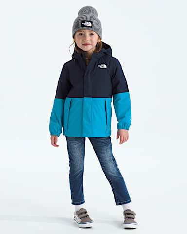 Kids Warm Antora Rain Jacket TNF Summit NavyMeridian Blue HERO3