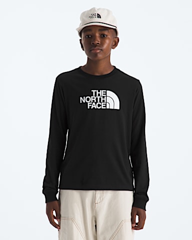 Boys  Girls Evolution Half Dome LongSleeve Tee TNF TNF Black HERO3