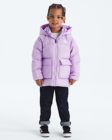 Kids North Down FleeceLined Parka TNF Lite Lilac HERO3