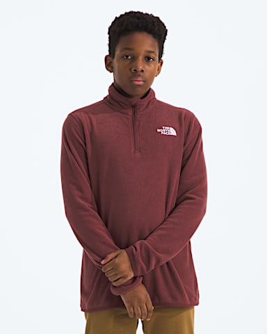 Boys Girls Glacier Zip Pullover TNF Sumac HERO2
