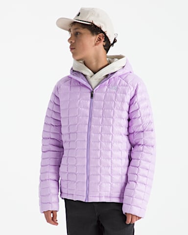 Boys Girls THERMOBALL Hooded Jacket TNF Lite Lilac HERO3