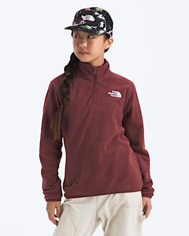 Boys Girls Glacier Zip Pullover TNF Sumac HERO3