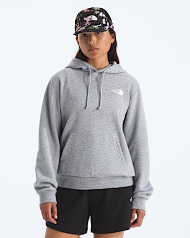 Womens Evolution Box NSE Regular Hoodie TNF TNF Pale Grey Heather BACK